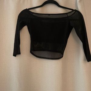 Off the shoulder black crop top